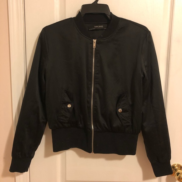 Zara black basic bomber jacket - Picture 2 of 3